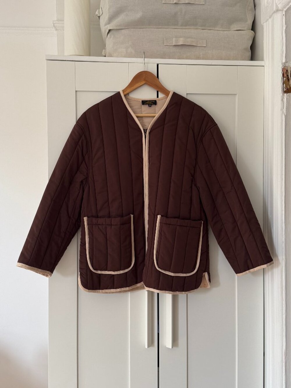 Le Mont Saint Michel Chocolate Brown Quilted Jacket Size 36